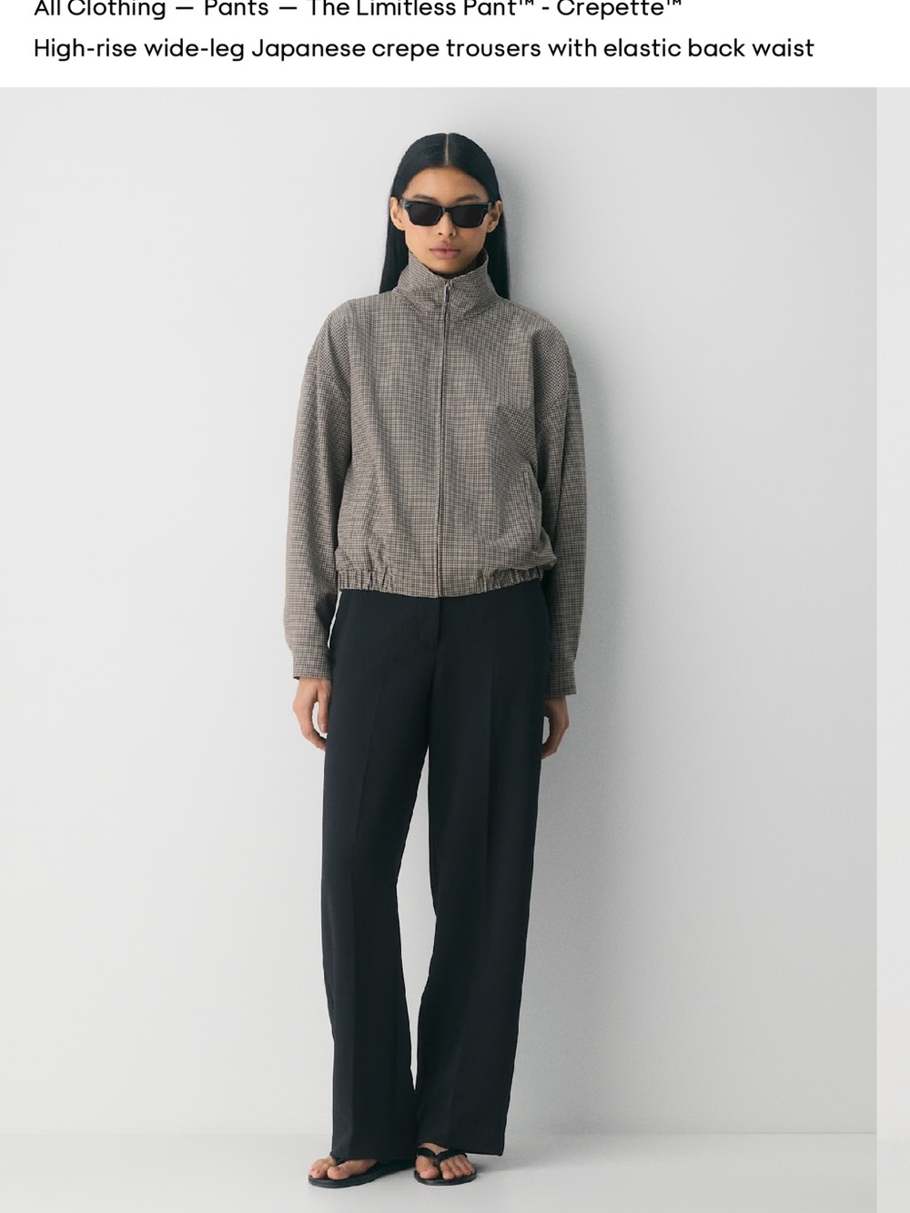 Aritzia Black High-Rise Wide-Leg Trousers